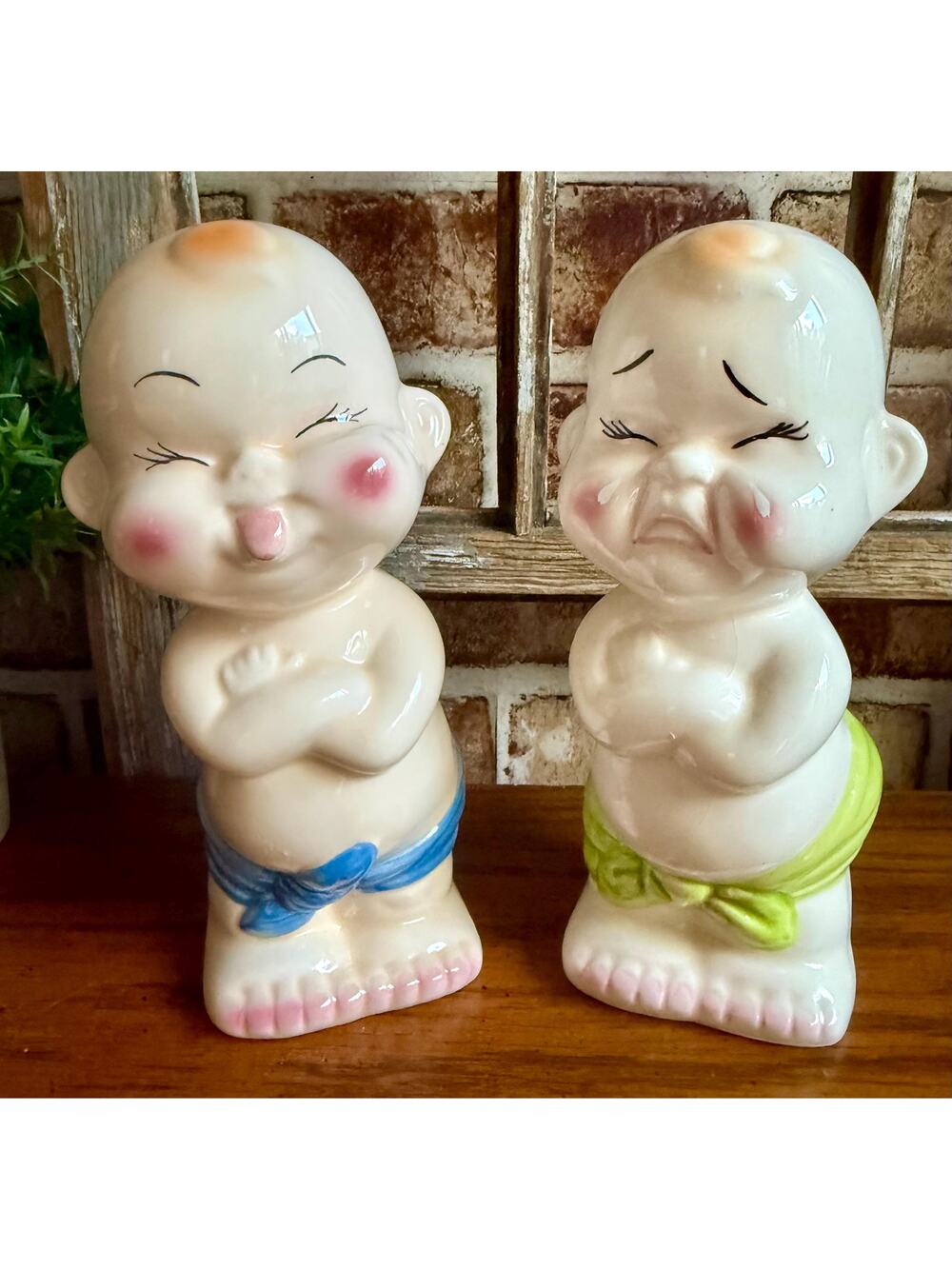 Baby Ceramic Coin Banks | Figural Nursery Piggy Bank | Hand Painted Baby Banks